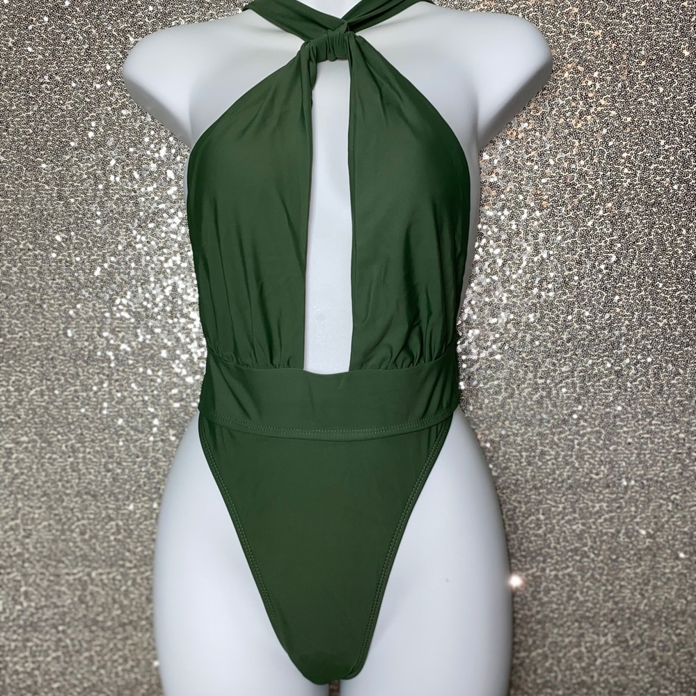 NEW: One Piece Halter Swimsuit, Green! Sizes Available: S,M,L